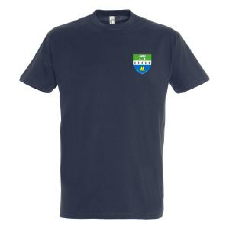 T-shirt homme E1312 Ref/ 27397 pocket Locmariaquer + transfert Kaer E Mem Bro Voiliers Marine S
