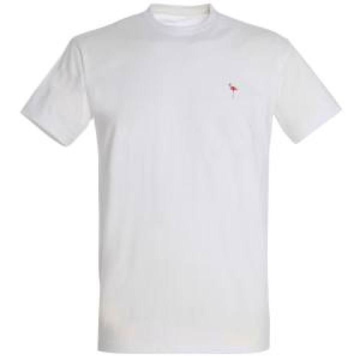 Tshirt homme E1332 Ref 35715 Flamant Rose Blanc S