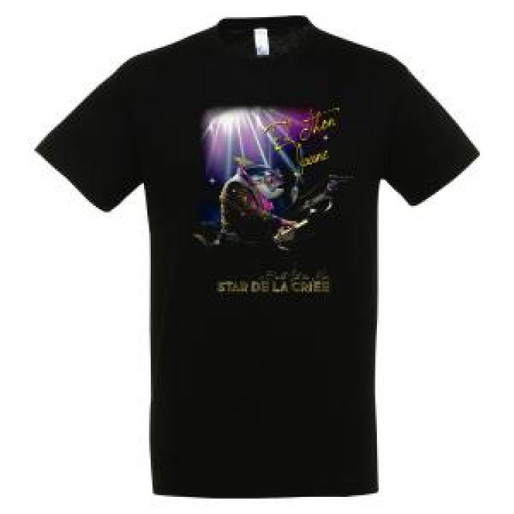 T-shirt homme El Thon Jaune Star de la Cri&eacute;e Belle &Icirc;le en Mer Noir Profond L