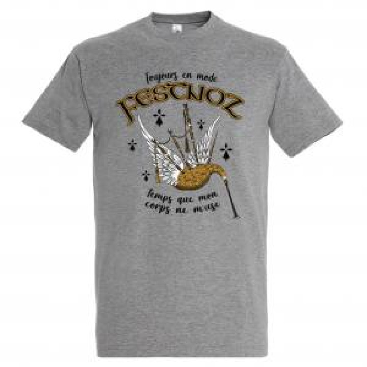 Tshirt homme En Mode Festnoz Gris Chiné S