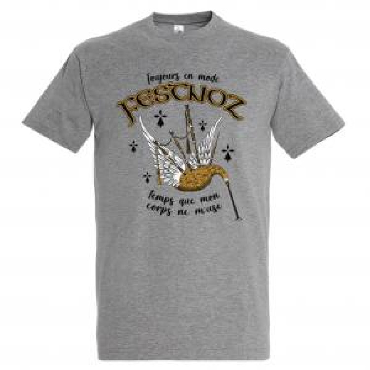 T-shirt homme En Mode Festnoz Gris Chin&eacute; S