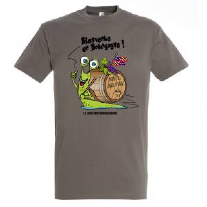 Tshirt homme Escargot Bienvenue en Bourgogne Zinc S
