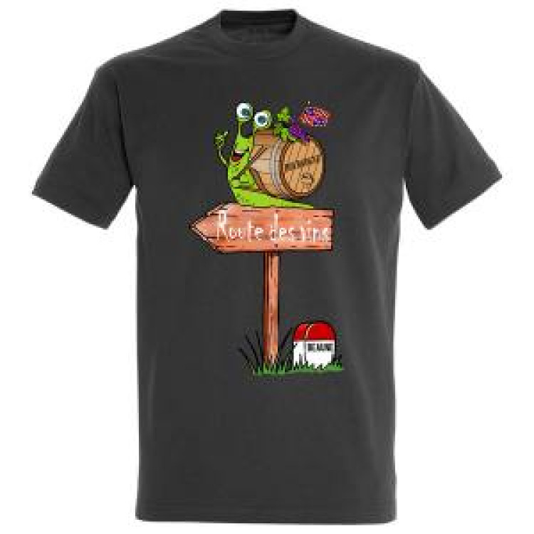 T-shirt homme Escargot la Route des Vins Beaune Gris Souris XS