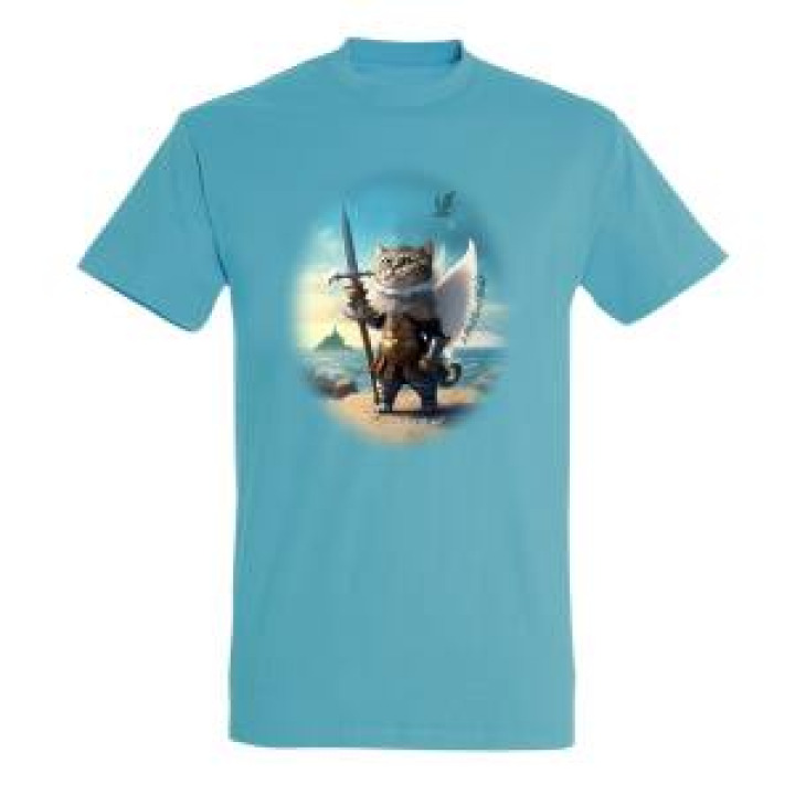 Tshirt homme Lange Chat Michel Mont Saint Michel Bleu Atoll XS
