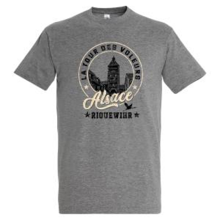 Tshirt homme La Tour des Voleurs Riquewihr Alsace France Bleu Ciel XS