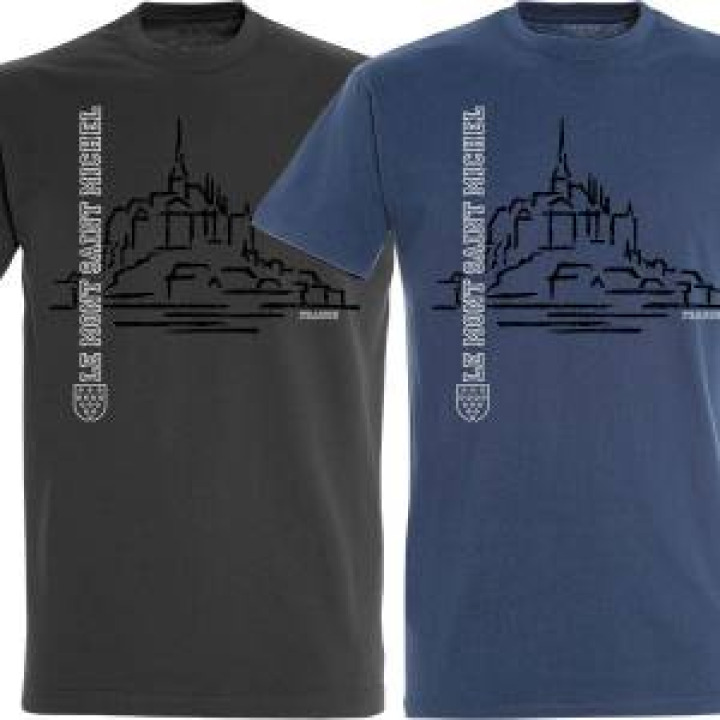 Tshirt homme Le Mont Saint Michel France Gris Souris XS