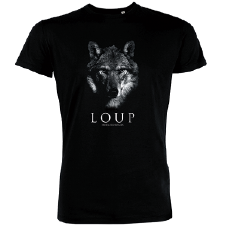 T-shirt homme Loup Noir Profond M