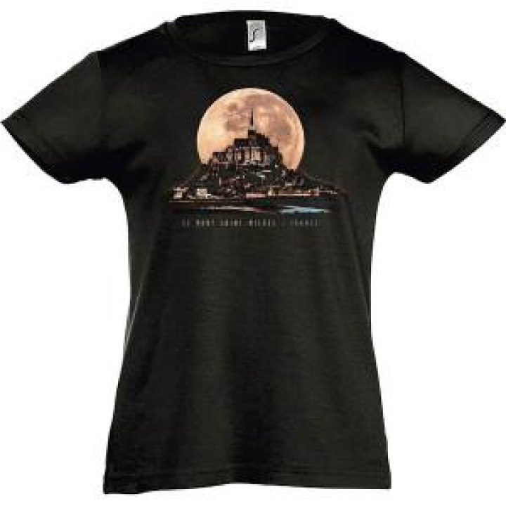 Tshirt homme Lune Mont Saint Michel Noir Profond S