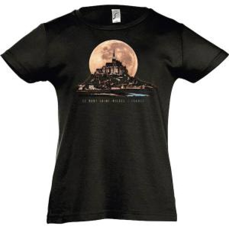 T-shirt homme Lune Mont Saint Michel Noir Profond L
