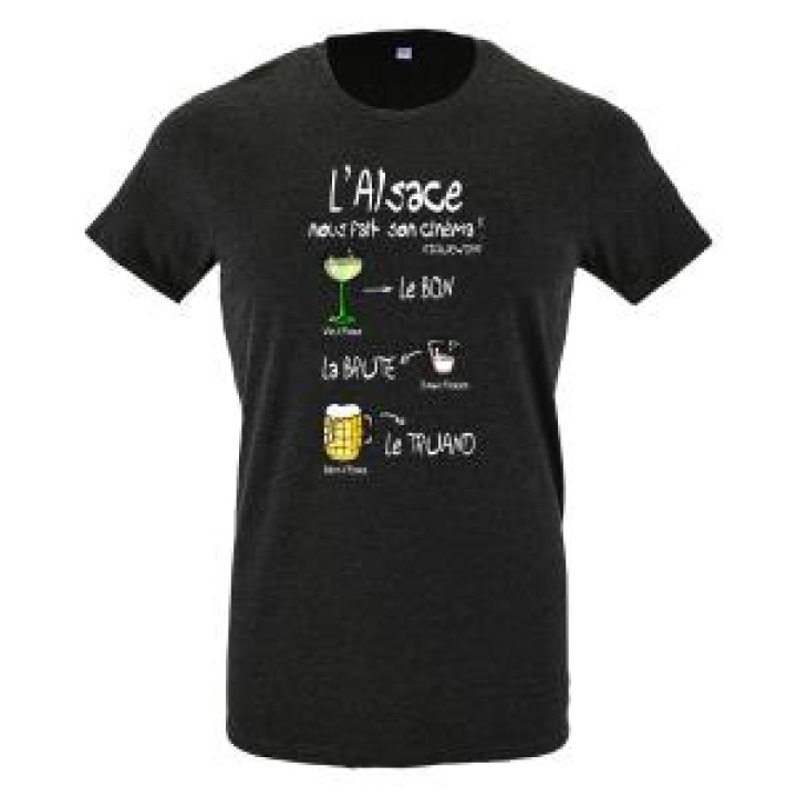Tshirt homme LAlsace Fait Son Cinéma Riquewihr Gris Souris XS