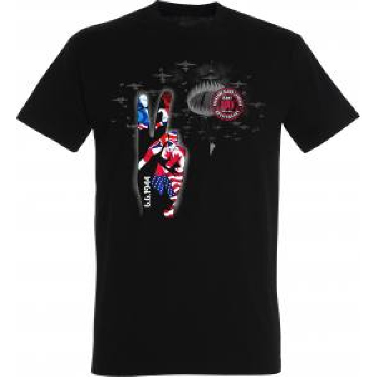 T-shirt homme Main V Parachutiste 80th Anniversary Noir Profond L