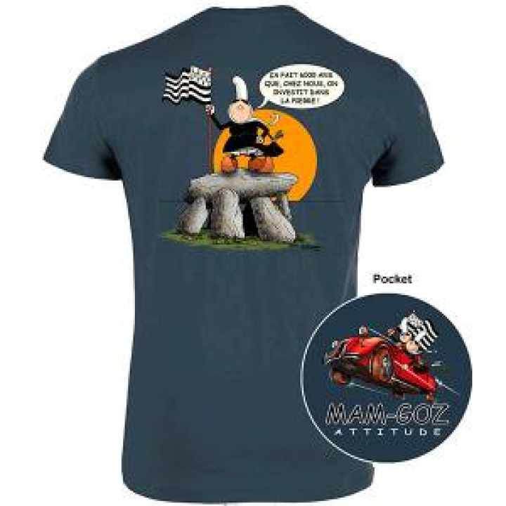 Tshirt homme Mam Goz 6000 ans dans la Pierre Gris Souris XS
