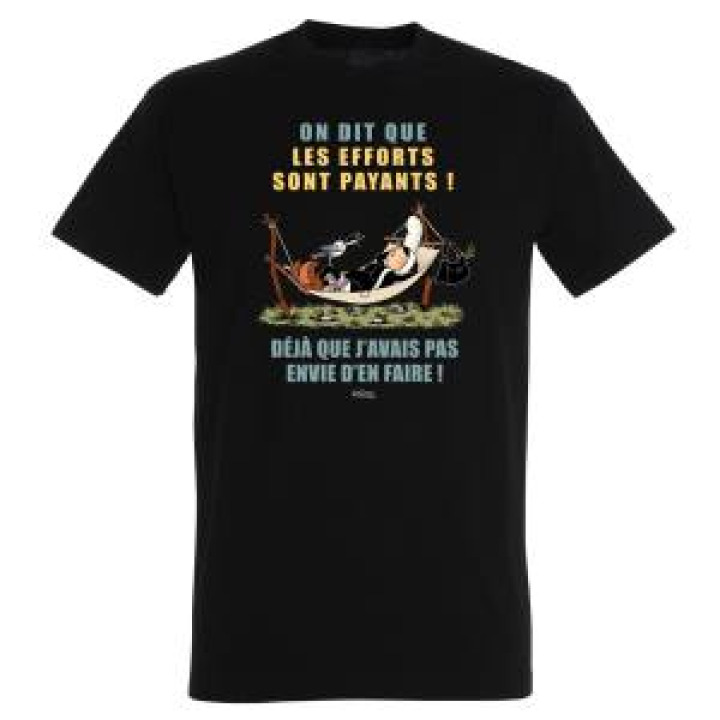 Tshirt homme Mam Goz dans Son Hamac les Efforts Sont Payants Noir Profond S