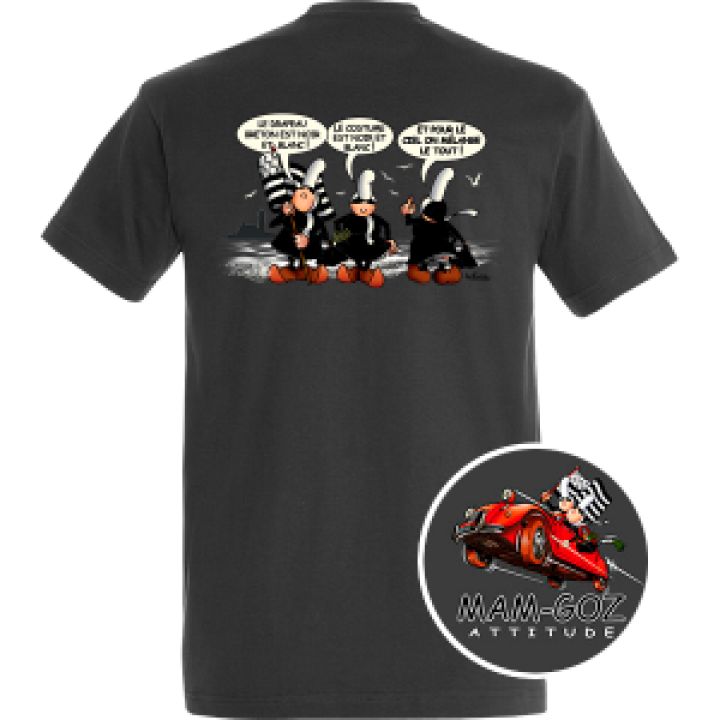 Tshirt homme Mam Goz le Melange de Couleurs  transfert pocket Gris Souris M