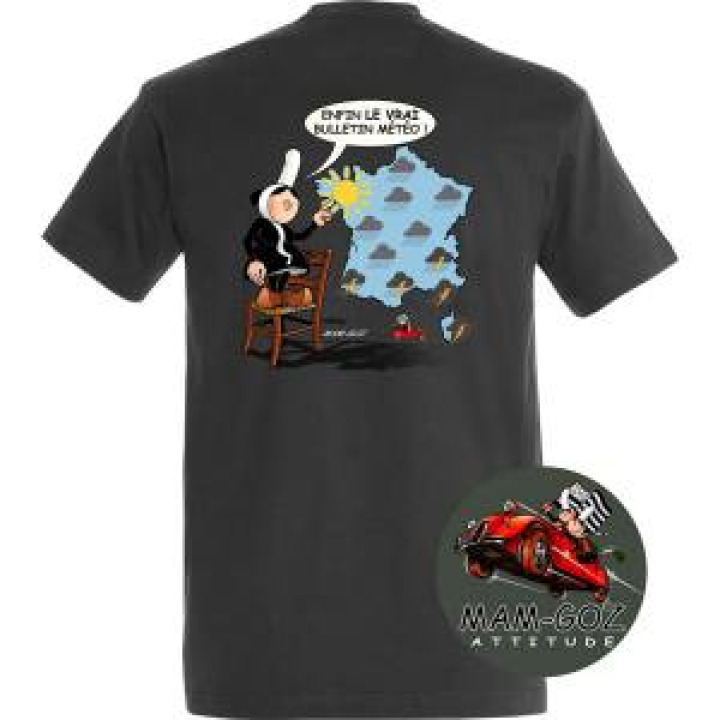 Tshirt homme Mam Goz Madame Météo  transfert pocket Gris Souris M