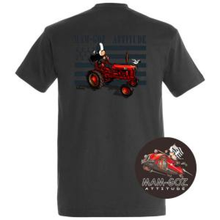 Tshirt homme Mam Goz Tracteur Mg1007  Transfert pocket Gris Souris M