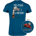 T-shirt homme Mam Goz Tres Attache à la Bretagne + transfert pocket Denim XXL