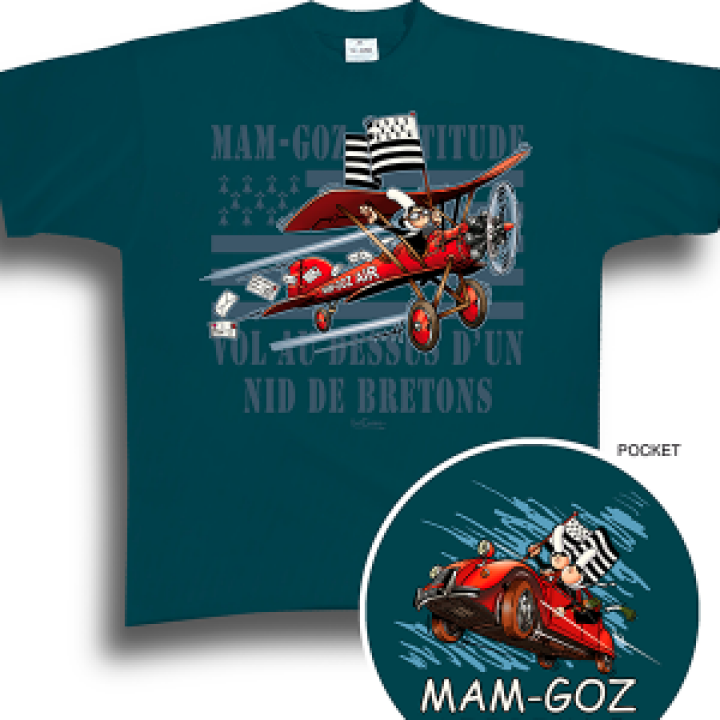 Tshirt homme Mam Goz Vol Au Dessus dun Nid de Breton  transfert pocket Denim S