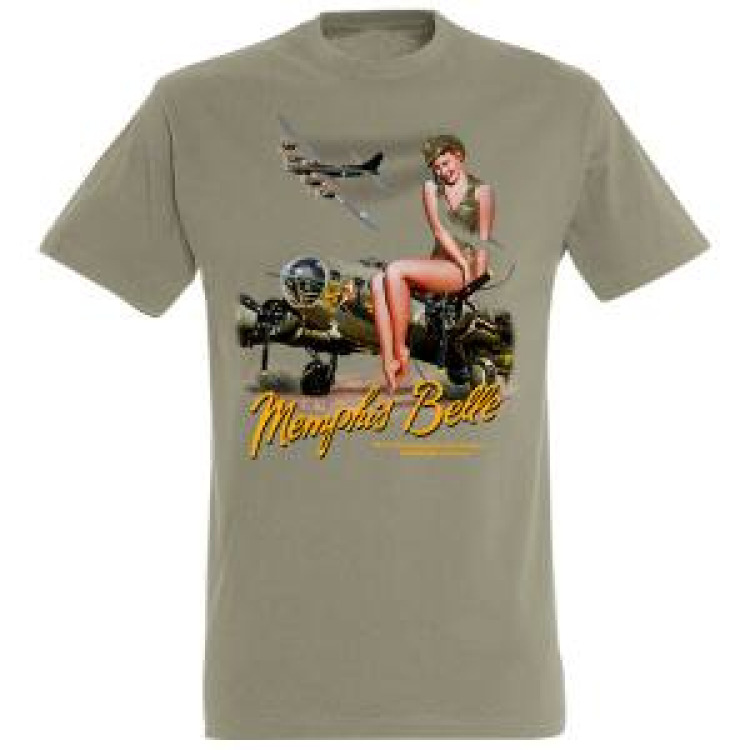 T-shirt homme Memphis Belle Avion + Fille Kaki S