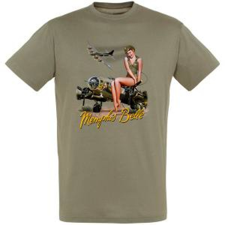 Tshirt homme Memphis Belle Avion  Fille Sans 75ème Anniversaire Gris Souris M