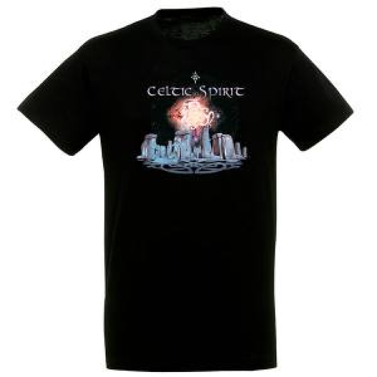 T-shirt homme Menhir Triskell Celtic Spirit Noir Profond S