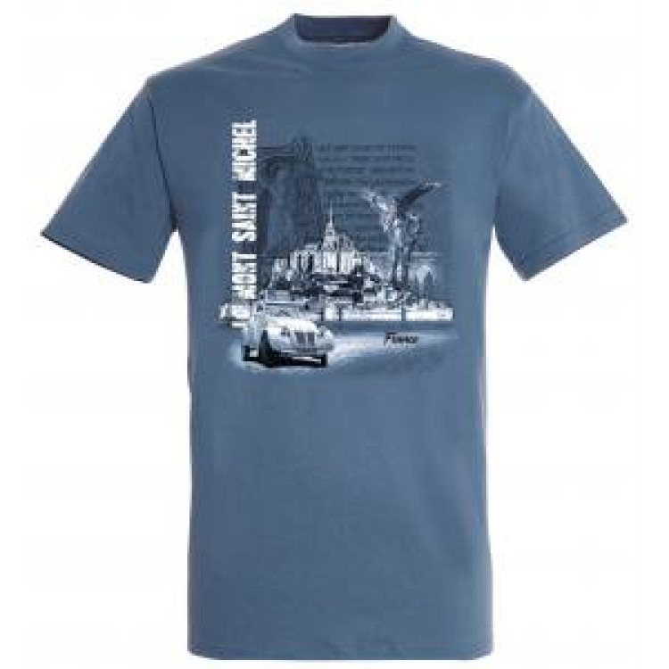 T-shirt homme Mont Saint Michel + 2 CV Mont Saint Michel Denim XXL