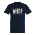 T-shirt homme Msm Vue du Mont dans les Lettres Mont Saint Michel Marine XS