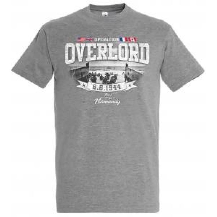 T-shirt homme Overlord D-Day 6-6-1944 Gris Chin&eacute; M