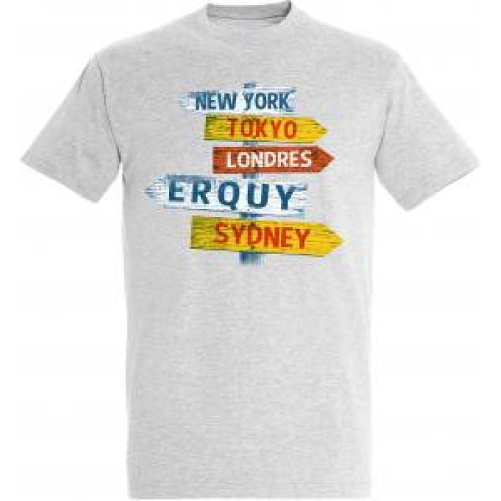 Tshirt homme Pancarte Erquy Londres Gris Chiné S