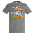 T-shirt homme Pancarte Nantes/ Londres... Gris Chiné S
