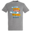 T-shirt homme Panneaux Dijon Bourgogne Gris Chiné XS