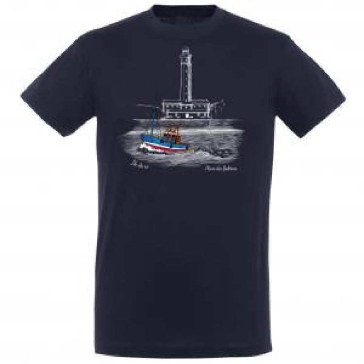 T-shirt homme Phare des Baleines et Bateau Pêcheurs de Couleurs Île de Ré Marine 4XL