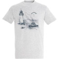 T-shirt homme Phare/ Bateau de Pêche Île de Ré Blanc Chiné 4XL