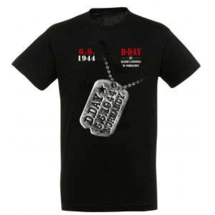 Tshirt homme Plaque Militaire DDay 661944 Noir Profond S