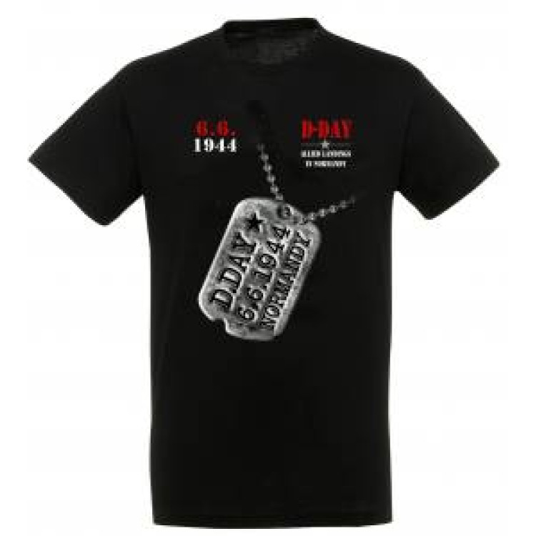T-shirt homme Plaque Militaire D-Day 6-6-1944 Noir Profond M