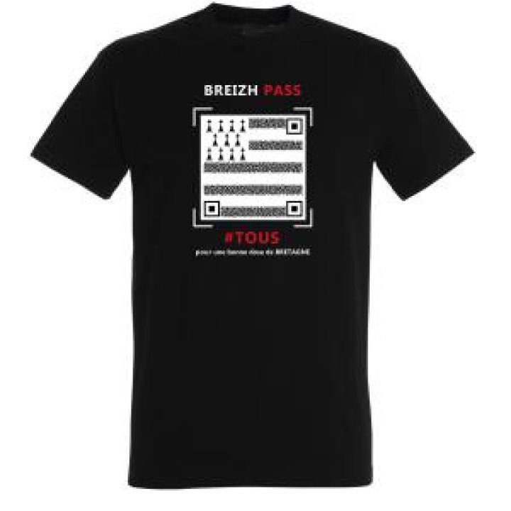 Tshirt homme Qr Code Breizh Pass Gris Chiné L