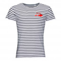 T-shirt homme rayé Transfert Floc 2 Poissons Nice (En pocket) French Marine / Blanc S