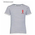 T-shirt homme ray&eacute; Transfert Homard pocket + Pont Aven French Marine / Blanc S