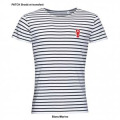 T-shirt homme ray&eacute; Transfert Homard pocket Marine XS