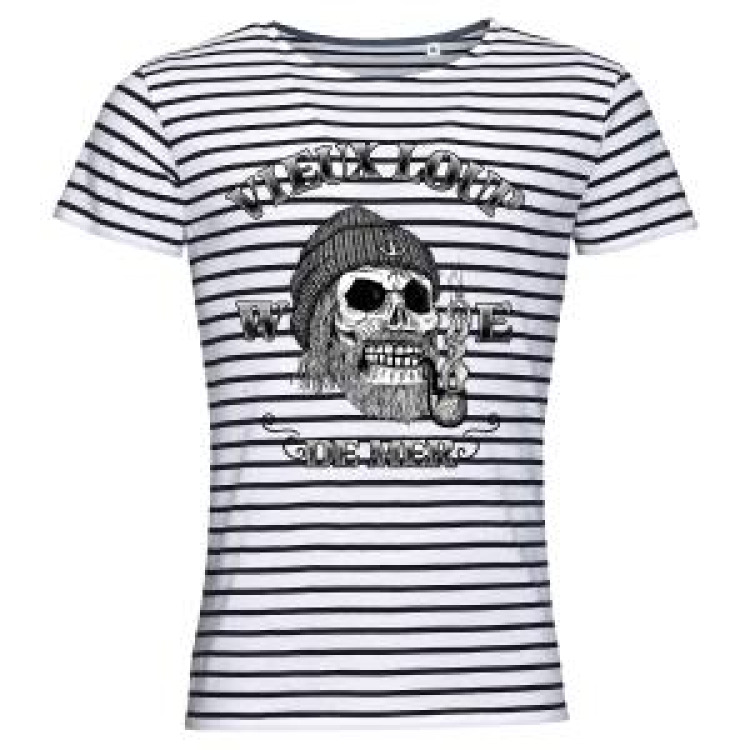 T-shirt homme rayé Transfert Vieux Loup de Mer French Marine / Blanc S