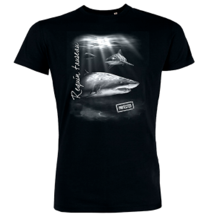 Tshirt homme Requin Taureau Noir Profond M