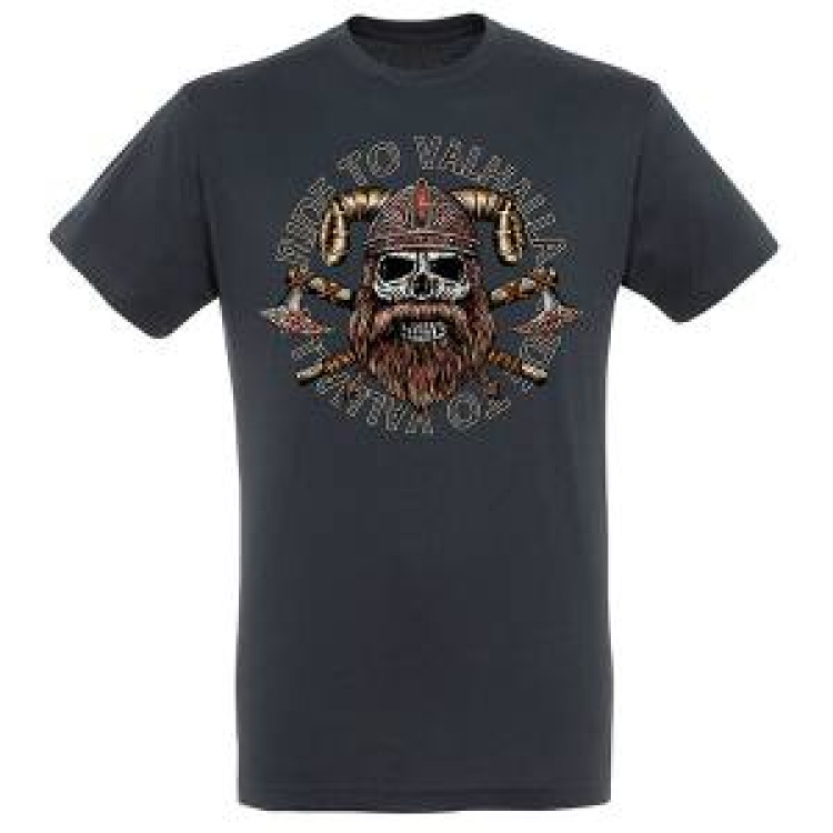 T-shirt homme Ride To Valhalla Gris Souris L