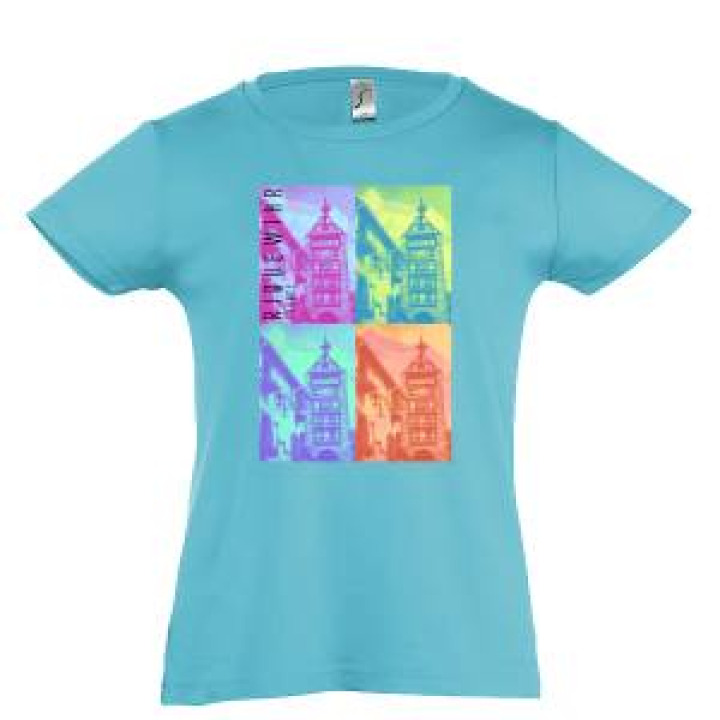 Tshirt homme Riquewihr la Tour des Voleurs Pop art France Noir Profond XS