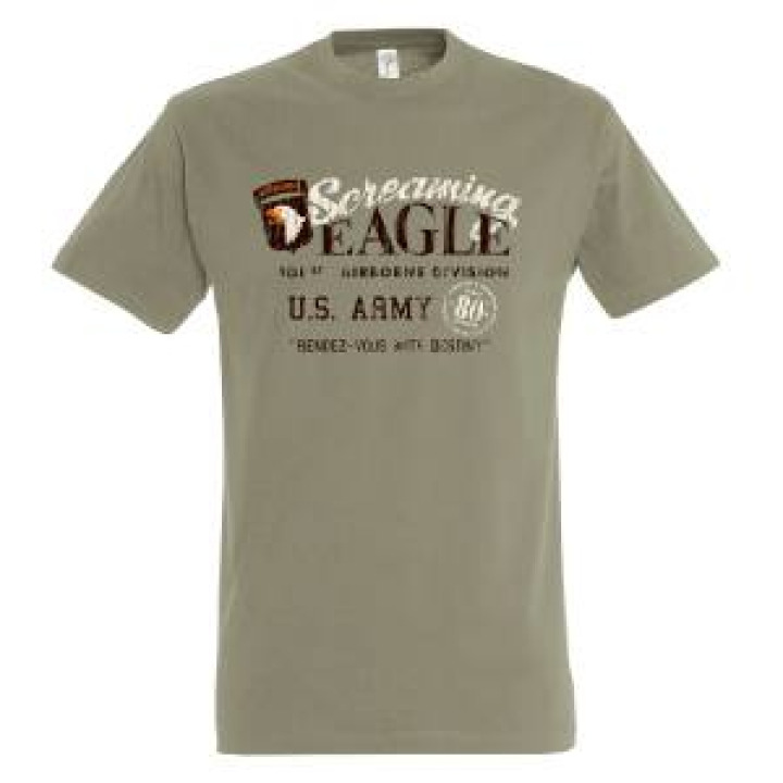 Tshirt homme Screaming Airborne 80th Anniversary Kaki M