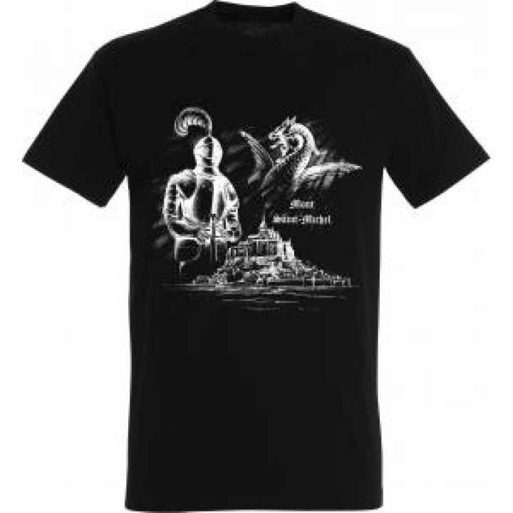 Tshirt homme Sérigraphie Armure Mont Saint Michel Noir Profond XS
