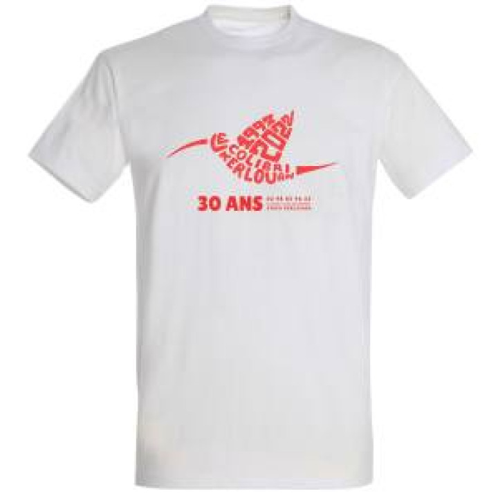 Tshirt homme Sérigraphie Modèle du sac Shopping le Colibri Kerlouan 19922022 30 Ans Blanc L