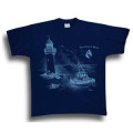 T-shirt homme S&eacute;rigraphie (S059) Phare/ Bateau de P&ecirc;che + E796 Ref/ 20161 Saint Jean de Monts + C&oelig;ur de Vend&eacute;e Marine S