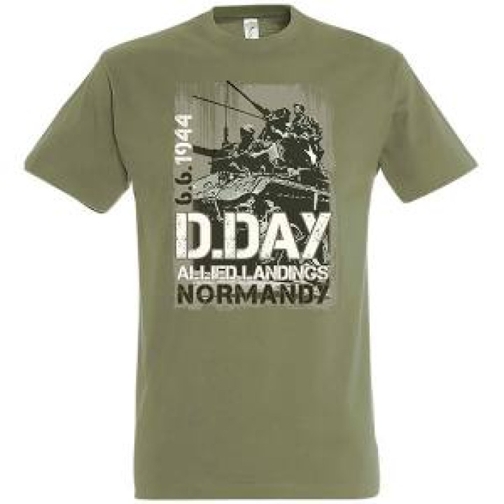 Tshirt homme Soldats sur Char DDay 661944 Kaki M