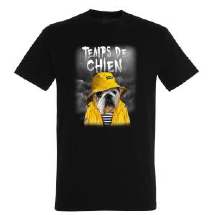 T-shirt homme Temps de Chien Noir Profond XS