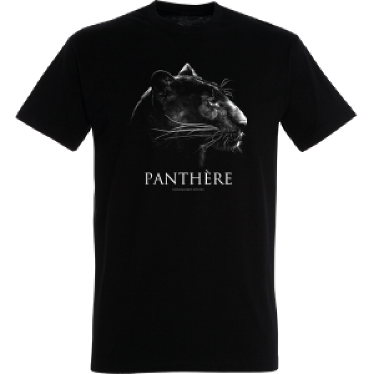 T-shirt homme T&ecirc;te de Panth&egrave;re Gamme Black Noir Profond L